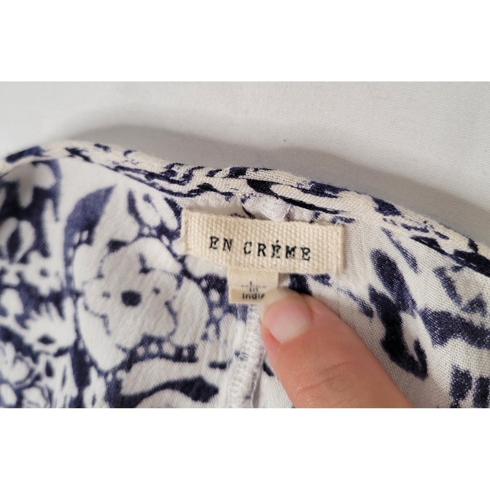 En Creme Black and Cream Floral Drape Cardigan - Picture 4 of 9